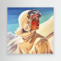 "Hiver à Auron" as an Art Deco canvas print