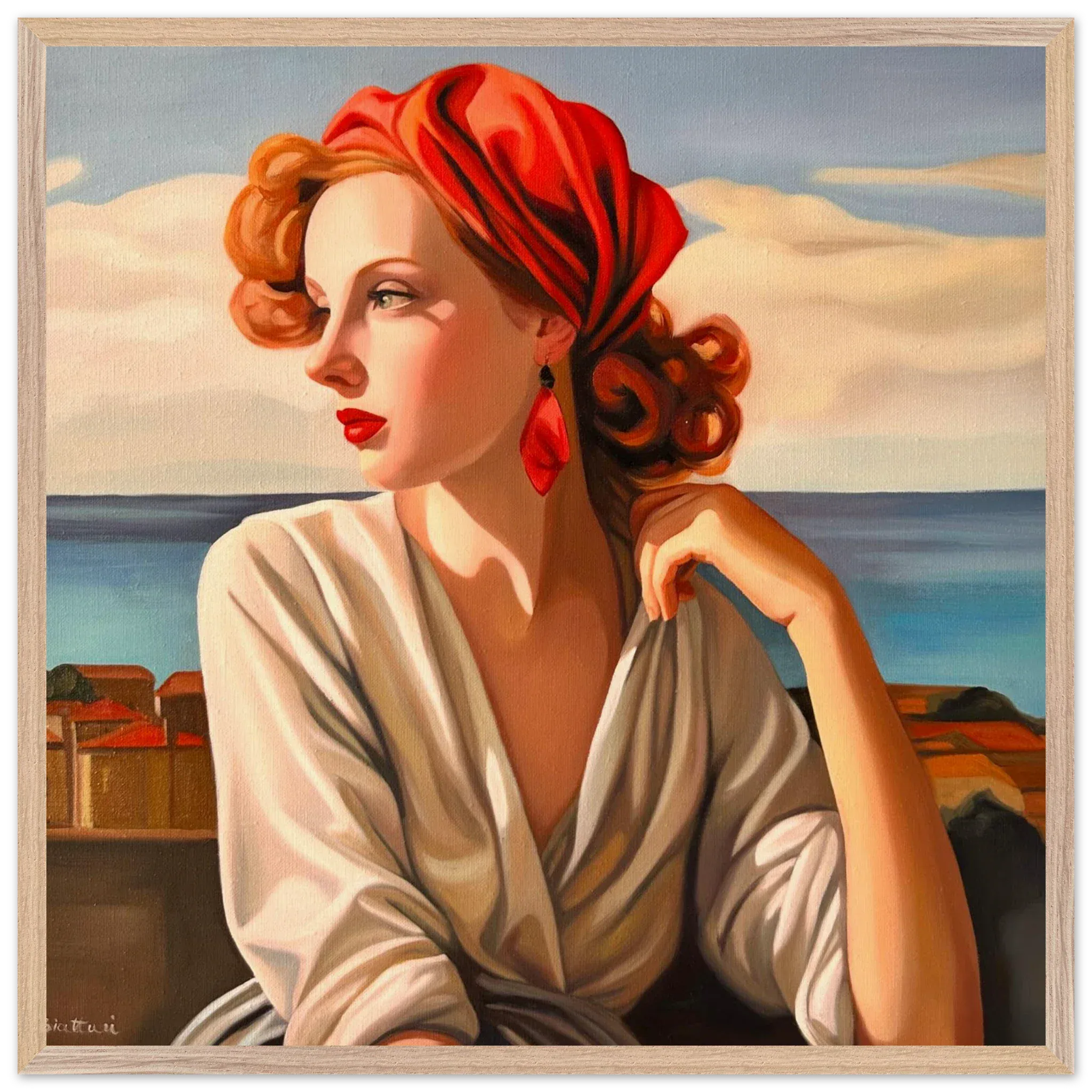 Le Foulard Rouge — Framed Poster by Irina Biatturi – biatturiartprints