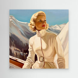 "Aventure Hivernale" as an Art Deco canvas print