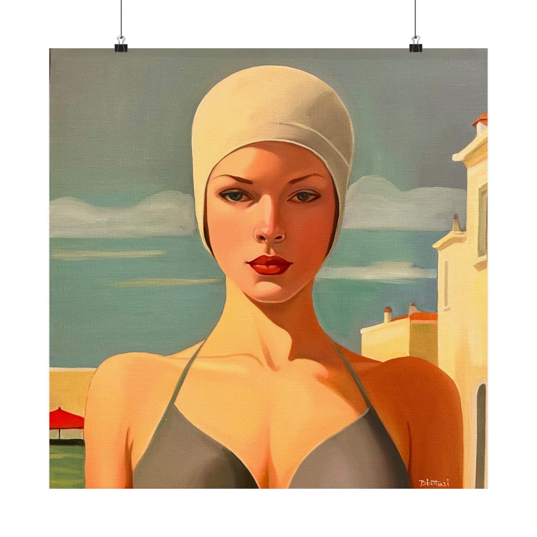 Baigneuse au Bonnet Blanc 1 - Poster