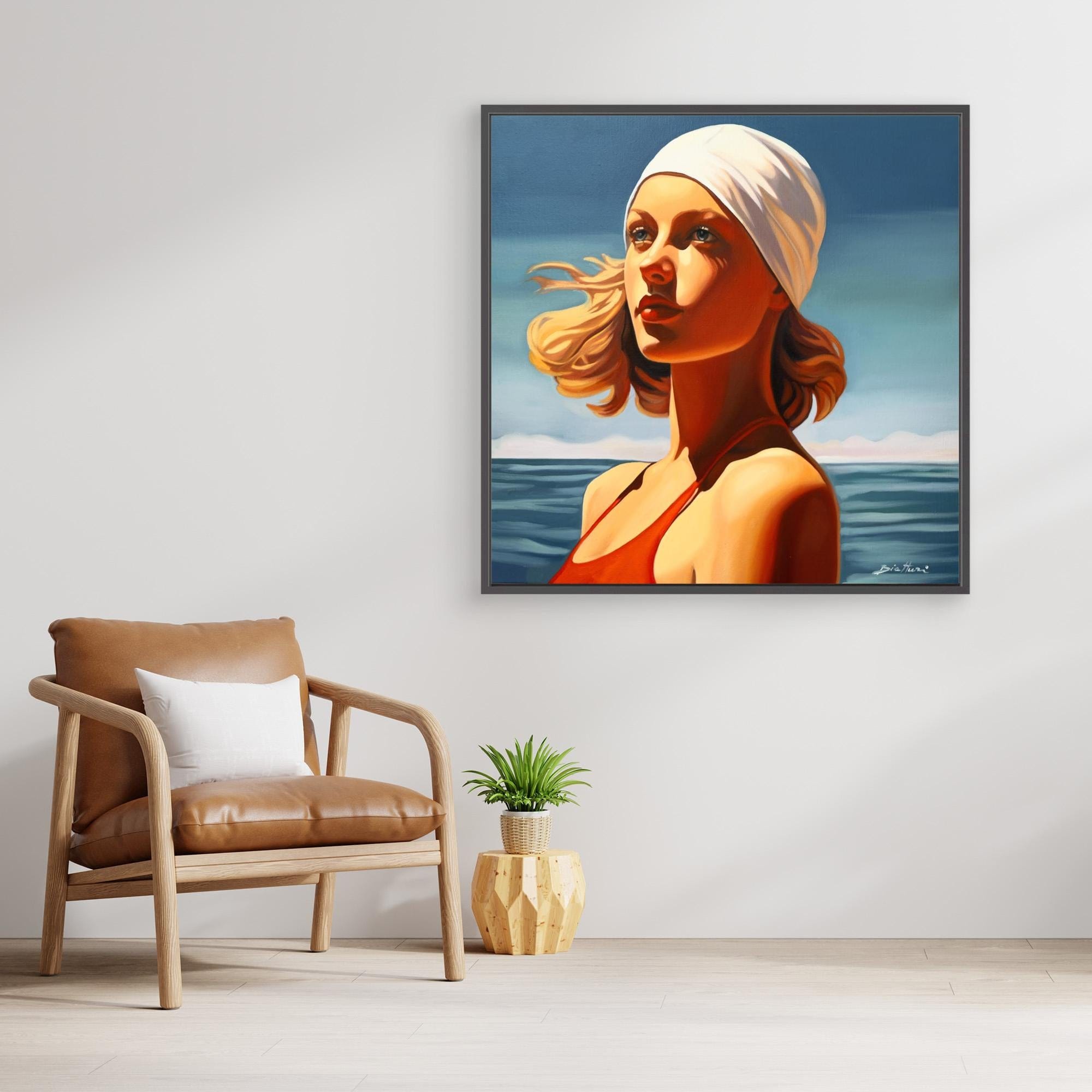 Baigneuse au bonnet blanc