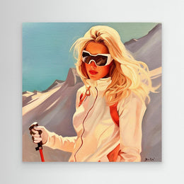 "À la Neige" as an Art Deco canvas print