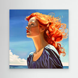 "With the Wind" as an Art Deco canvas print
