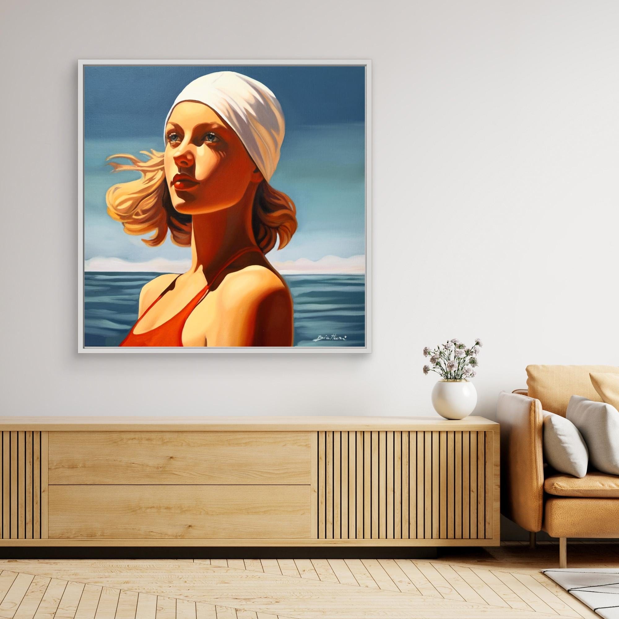 Baigneuse au bonnet blanc