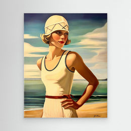 "Sunset" as an Art Deco canvas print