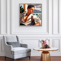 "Un Instant Suspendu" as an Art Deco canvas print