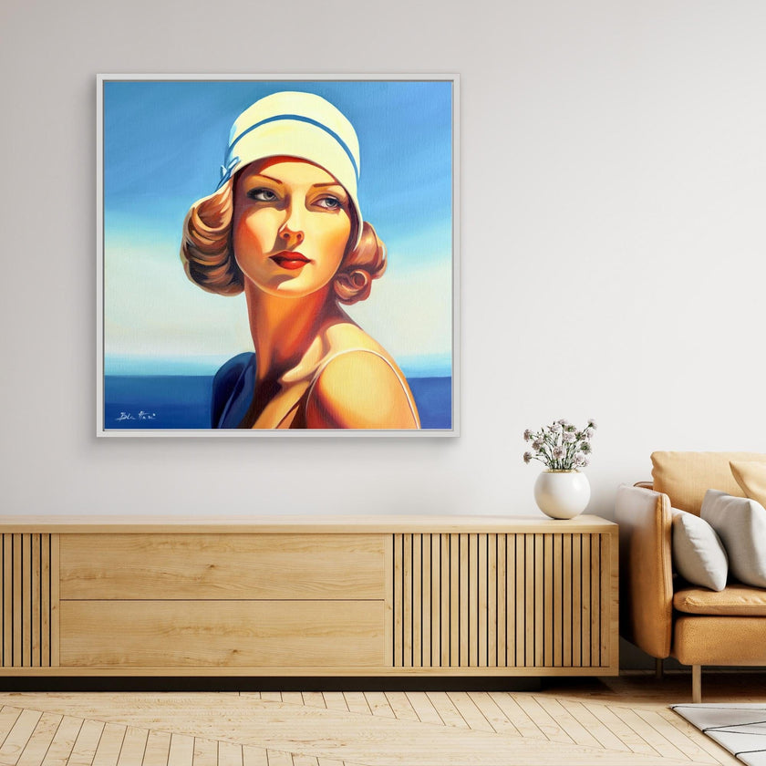 Baigneuse au bonnet blanc