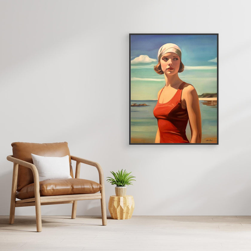 Baigneuse au maillot rouge