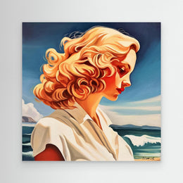 "Rêveuse" as an Art Deco canvas print