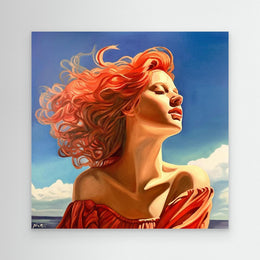 "Rêve à la Plage" as an Art Deco canvas print