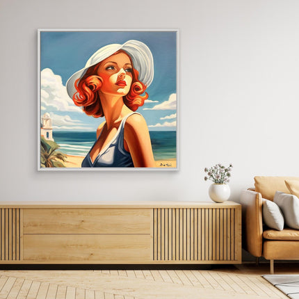 Femme au chapeau blanc