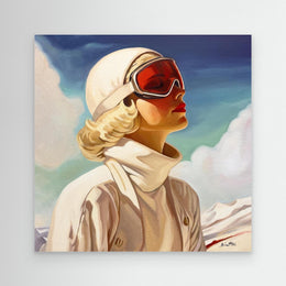 "Winter in the Alpes" as an Art Deco canvas print