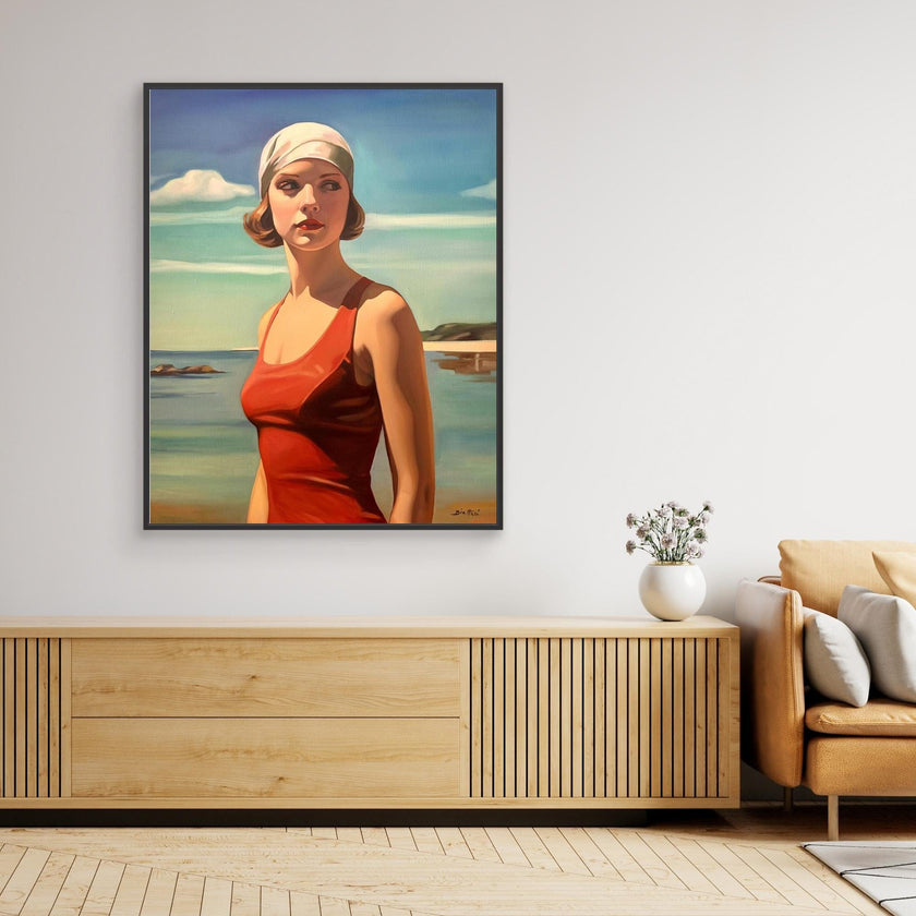 Baigneuse au maillot rouge