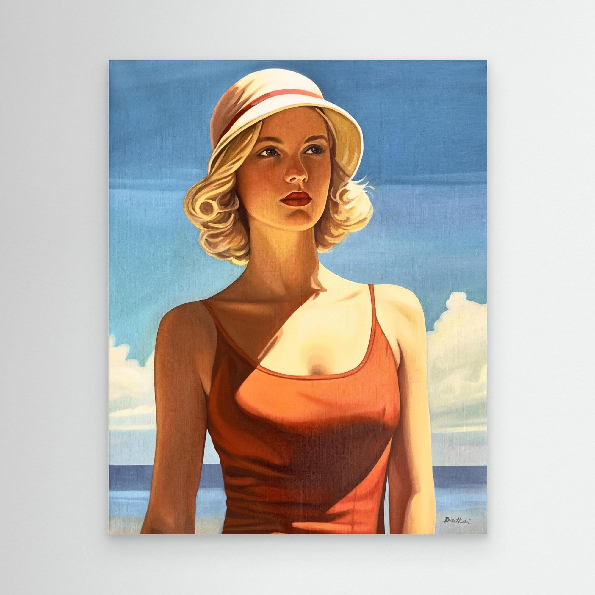 Baigneuse au maillot rouge