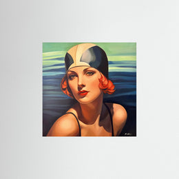 "Baigneuse rousse" as an Art Deco poster