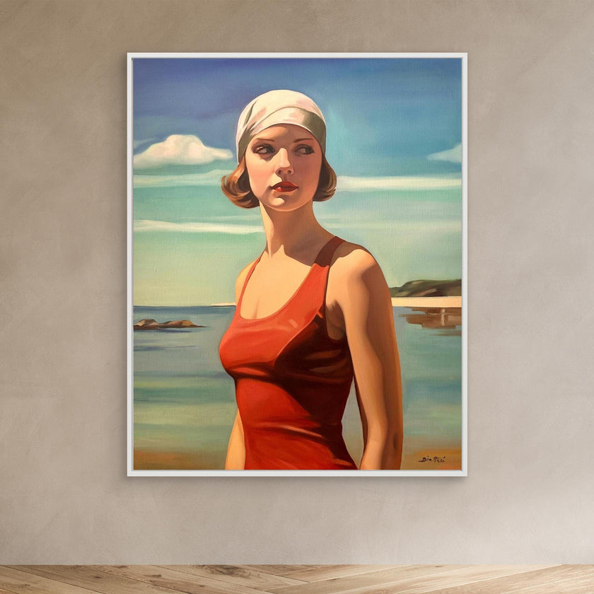 Baigneuse au maillot rouge