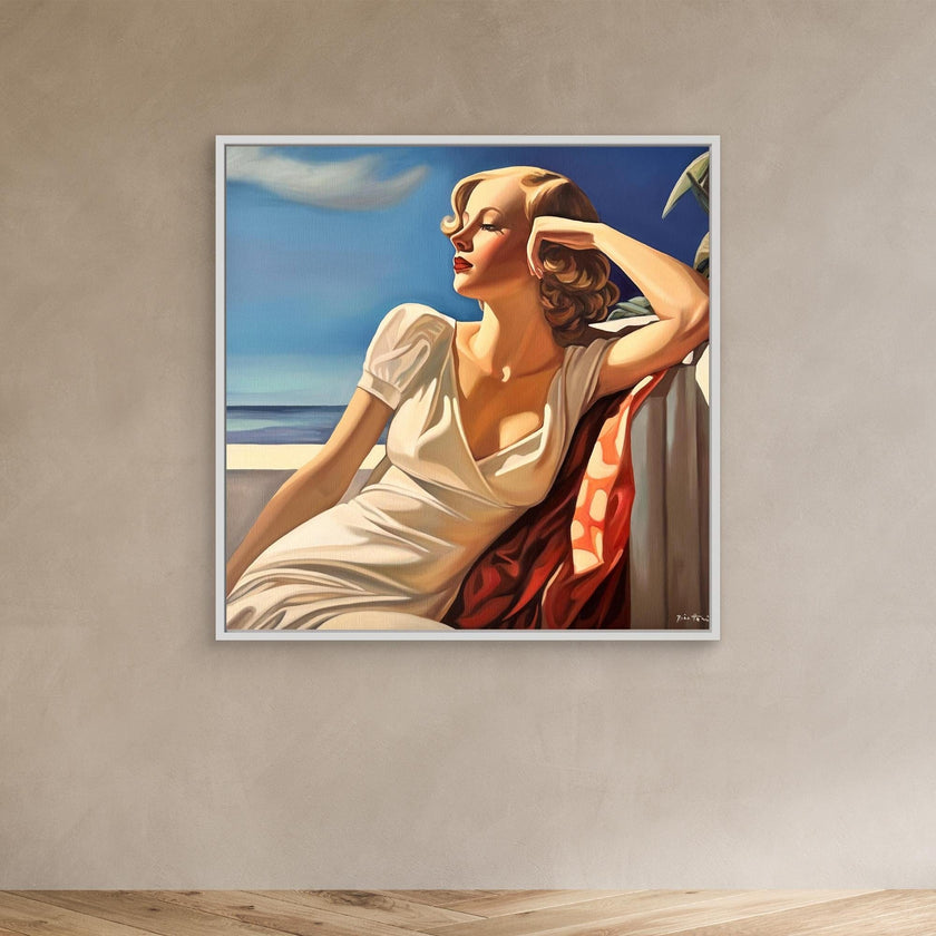 Belle fille sur la terrasse