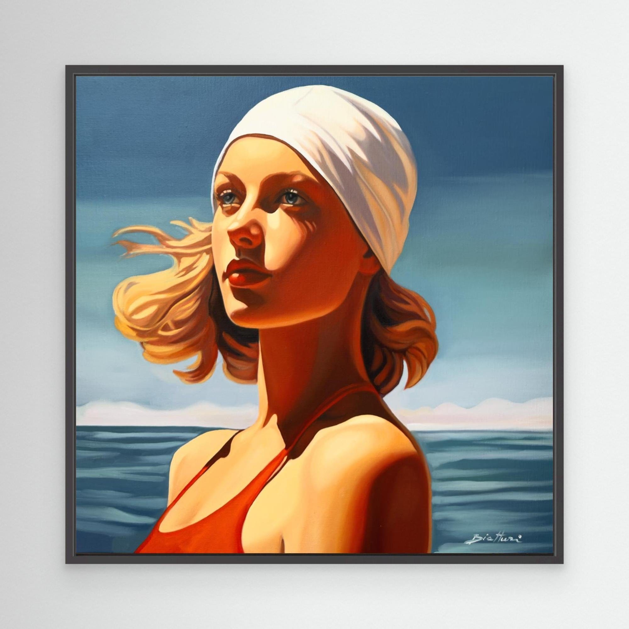 Baigneuse au bonnet blanc