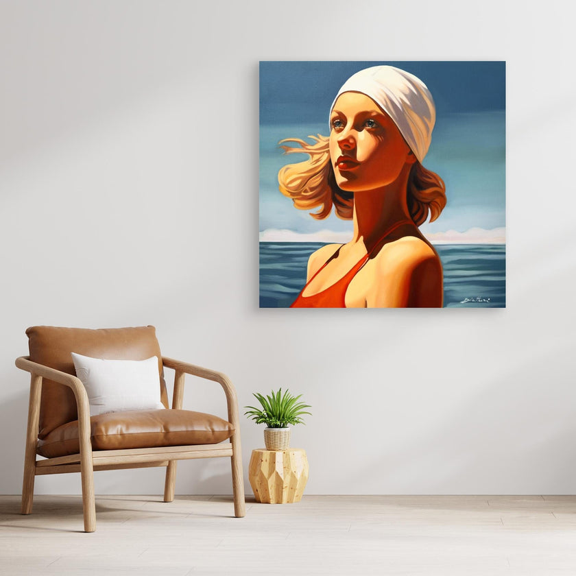 Baigneuse au bonnet blanc