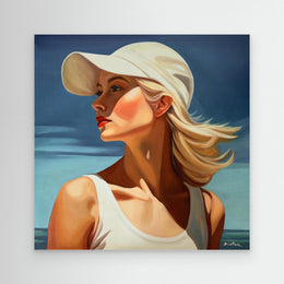 "Fille en Blanc" as an Art Deco canvas print