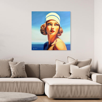 Baigneuse au bonnet blanc