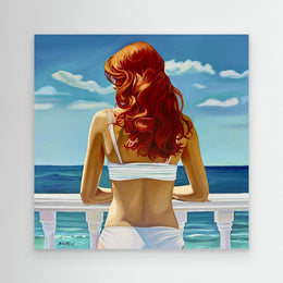 "Regard sur la Mer" as an Art Deco canvas print