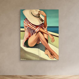 "Sur le Bateau" as an Art Deco canvas print