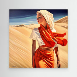 "Voyage dans le Désert" as an Art Deco canvas print