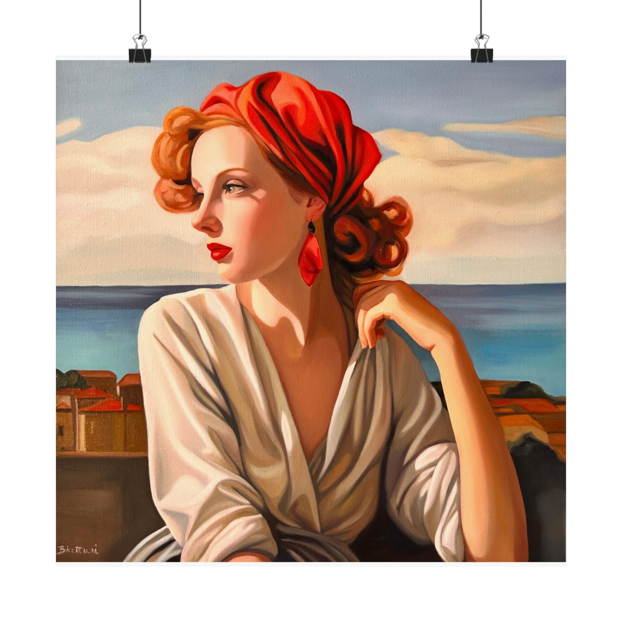 Fille au Foulard Rouge - Poster