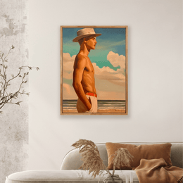 "Garçon au Chapeau" as an Art Deco canvas print