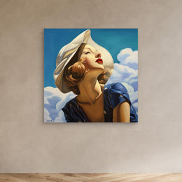 "Dans les Nuages" as an Art Deco canvas print