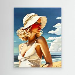 "Au Bord de la Mer" as an Art Deco canvas print