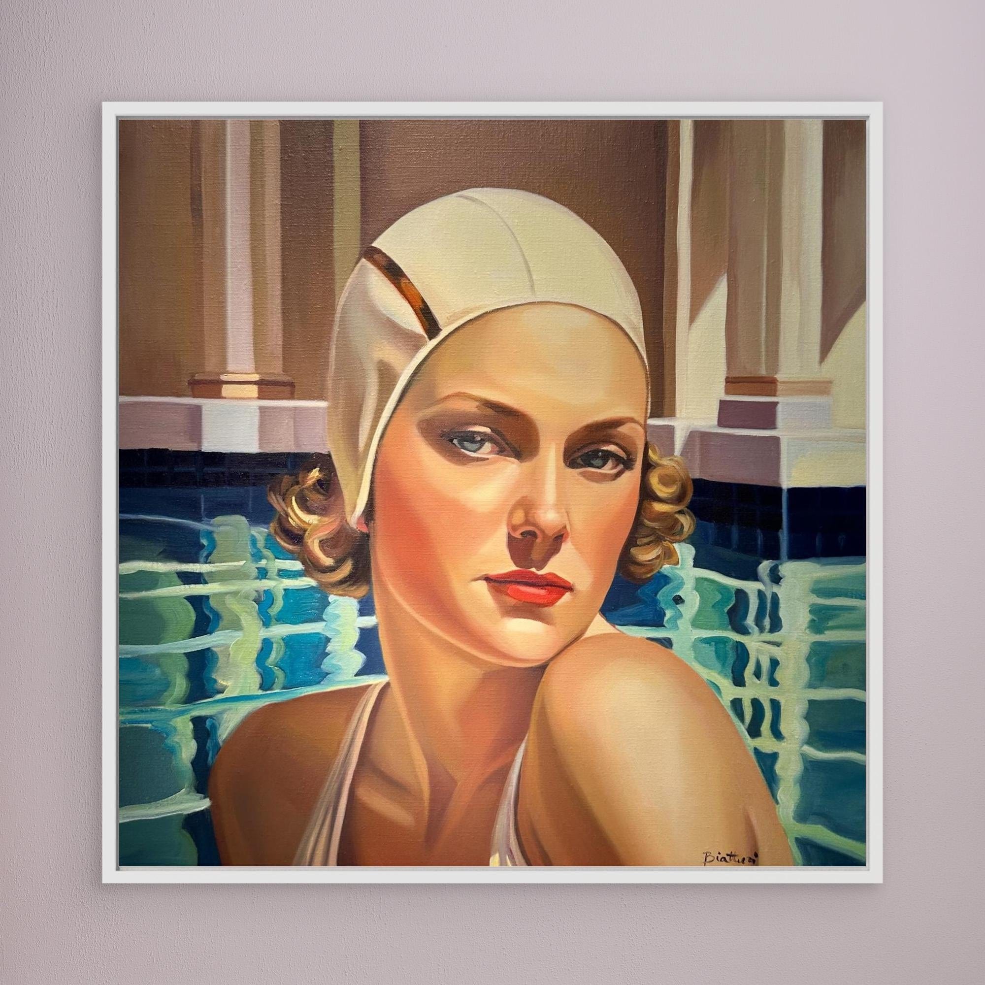 Baigneuse à la piscine 