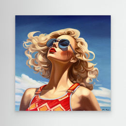 "Blonde à Lunettes" as an Art Deco canvas print