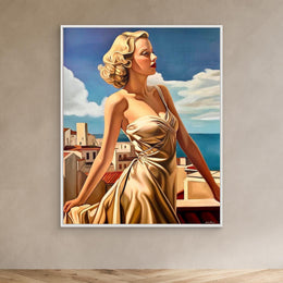 "Terrasse à Antibes" as an Art Deco canvas print