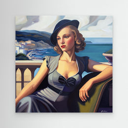 "Terrasse sur la Côte" as an Art Deco canvas print