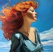 Portée par le Zéphir, oil on canvas by Irina Biatturi