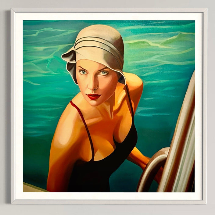 À la piscine Poster