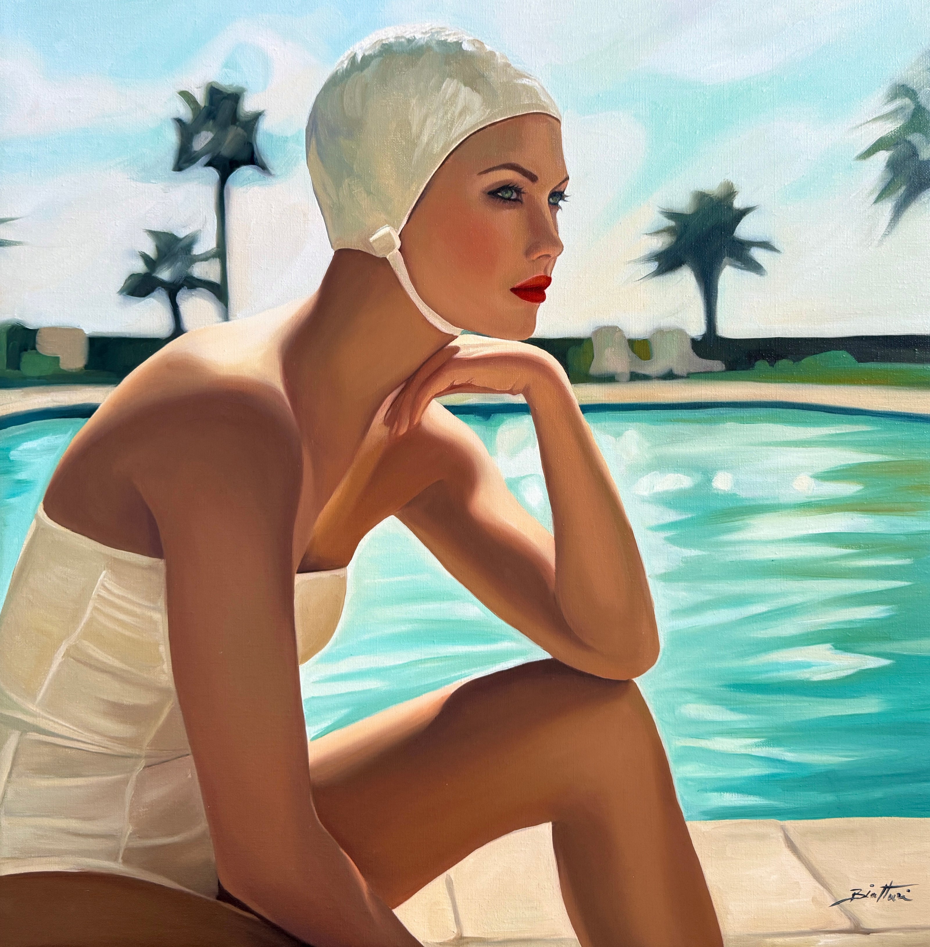 Nageuse, oil on canvas by Irina Biatturi
