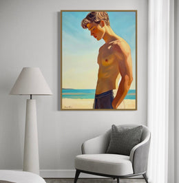 "Garçon à la Plage" as an Art Deco canvas print