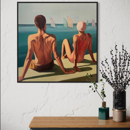 "Max & Uma" as an Art Deco canvas print