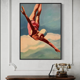 "Plongeuse:" as an Art Deco canvas print