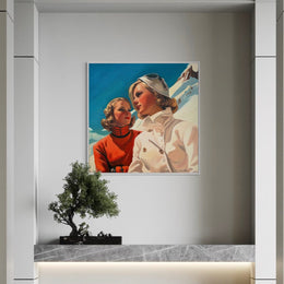 "Contemplation" as an Art Deco canvas print