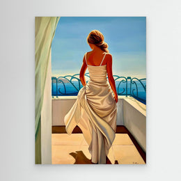 "Terrasse sur la Méditerranée" as an Art Deco canvas print