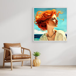 "La Belle Rousse" as an Art Deco canvas print