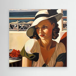 "Femme au Chapeau 5" as an Art Deco canvas print