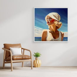 "Fille au Bonnet Blanc" as an Art Deco canvas print