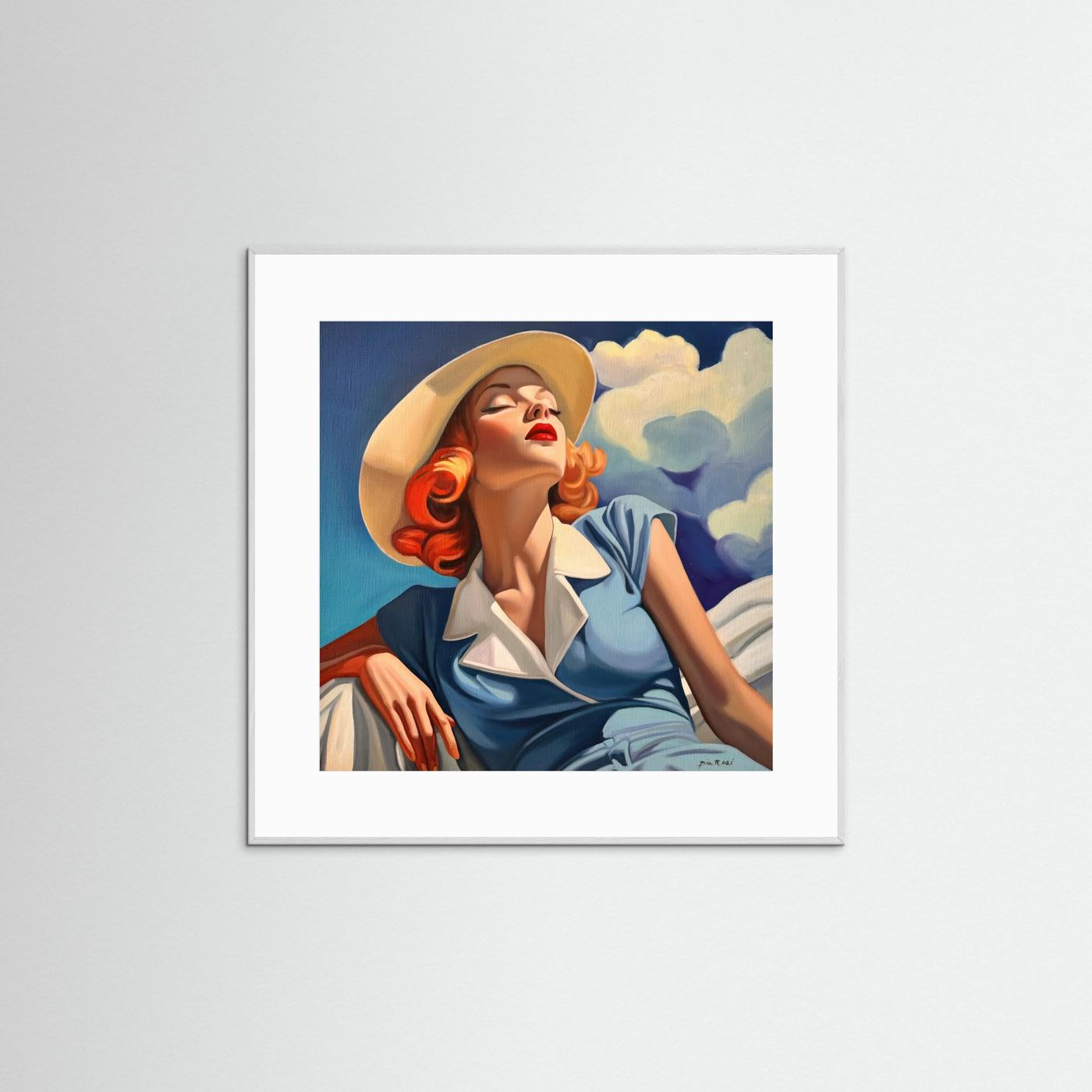 Poster: Rêveuse au Chapeau