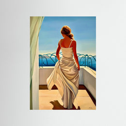 "Terrasse sur la Méditerranée" as an Art Deco poster