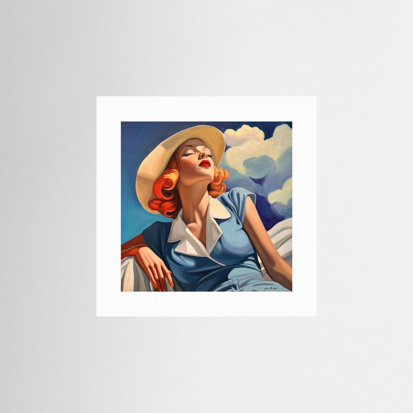Poster: Rêveuse au Chapeau